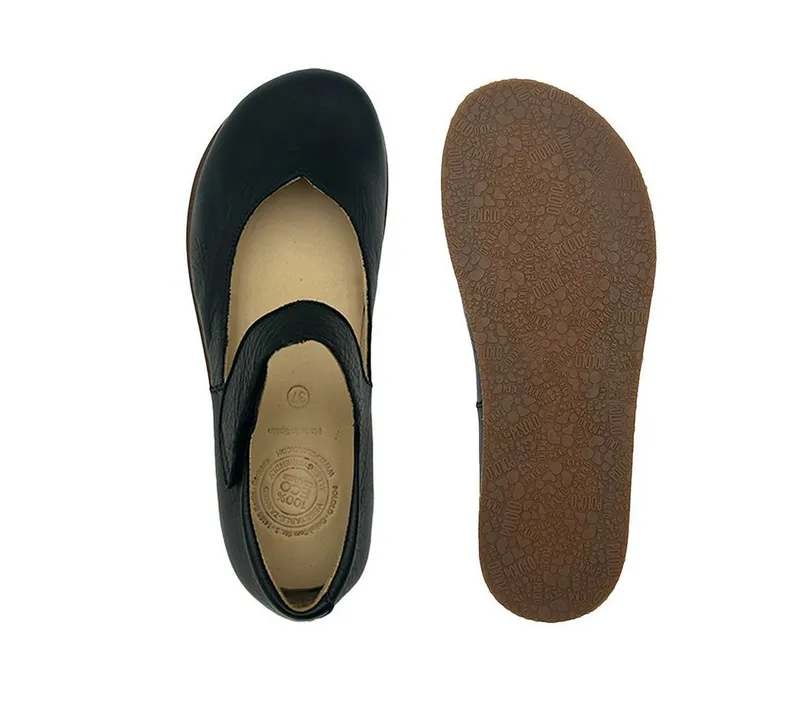 Pololo Pololo Alma & Alina, bequemer Damen Barfußschuh aus pflanzlich gegerbtem Leder, Schwarz, – Produktbild 3 von 5