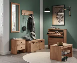 Home affaire Schuhbank Dura Schuhbank incl. Schubladen funktionell und stabil, Massivholz, Skandinavisches Design, Robust, stabil, FSC zertifiziert – Produktbild 1 von 1