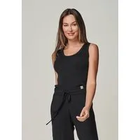 YOU LOOK PERFECT YOU LOOK PERFECT 100% Merino Rippen-Stricktop "Blossom", Schwarz, – Produktbild 1 von 1