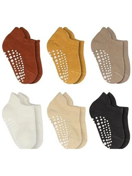 bistyle bistyle Sneakersocken ABS 6 Paar für Babys Jungen und Mädchen Babysocken Kurzsocken, Braun, – Produktbild 1 von 4