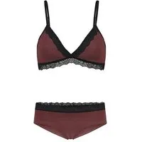 Frija Omina Frija Omina Set: Bio BH + Hipster Spitze dunkel, Aubergine, – Produktbild 2 von 3