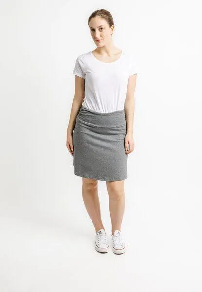 Leela Cotton Leela Cotton Damen Rock ROLANIE, Grau (anthrazit-melange), – Produktbild 3 von 3