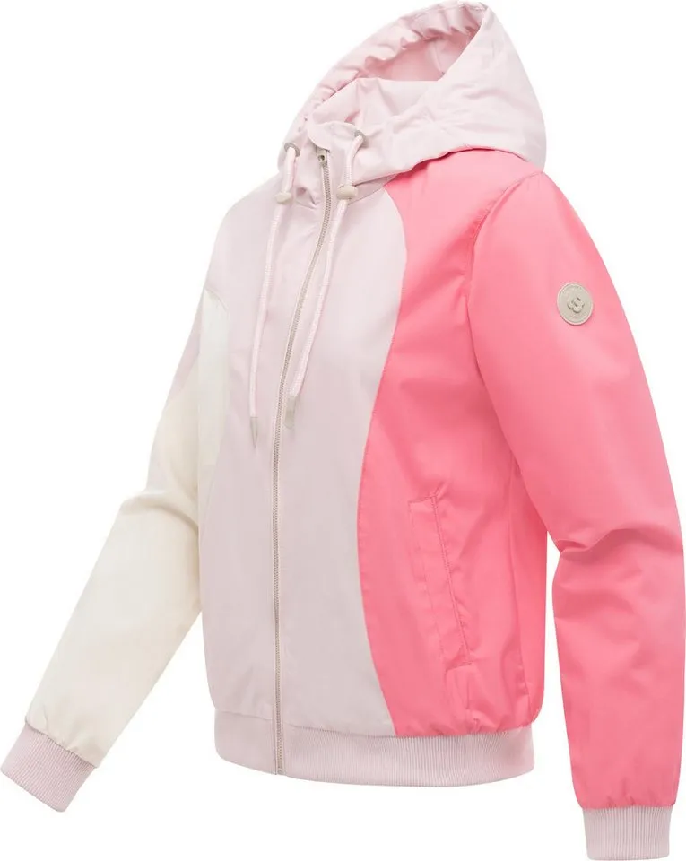 ragwear ragwear Bomberjacke Oggie Block Damen Funktionsjacke mit Kapuze, Rosa, – Produktbild 3 von 5