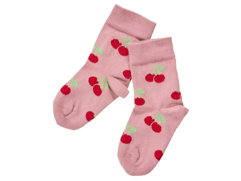 grödo Kinder Socken Baumwolle (kbA) Kirschen altrosa Gr.3-4, Rosa, – Produktbild 1 von 1