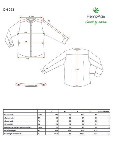 HempAge HempAge Herren Langarm Hemd Hanf/Bio-Baumwolle, Hanf, – Produktbild 4 von 4