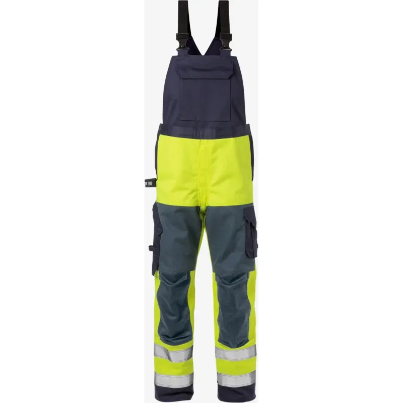 Fristads Warnschutz-Latzhose Klasse 2 Fristads 1585 FLAM, Gelb, – Produktbild 2 von 2