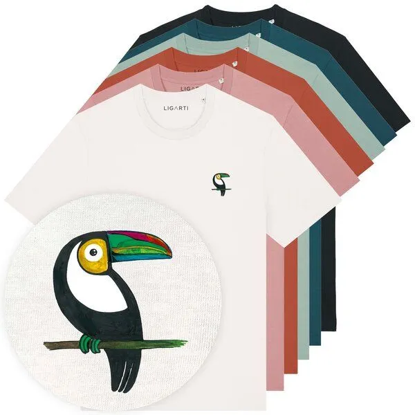 LIGARTI LIGARTI T-shirt - Tukan, Cremeweiß, – Produktbild 3 von 5
