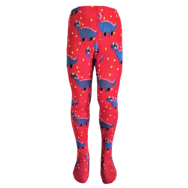 BLS Organic BLS Organic Kinderstrumpfhose im Dinosaurier-Design, Rot, – Produktbild 1 von 1