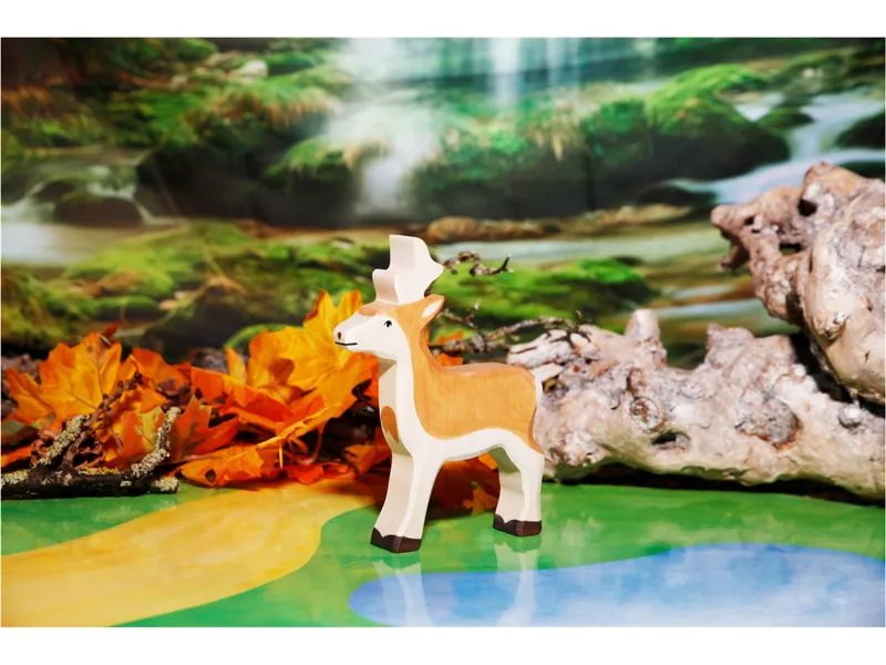 Holztiger Holztiger Holzfigur "Rehbock" 12,5 x 2,3 x 16 cm, Natur, braun, mehrfarbig, – Produktbild 2 von 2