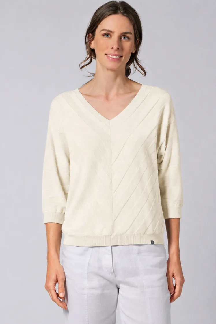 HempAge Hempage Damen vegan Strickpullover In Naturfarben, Weiß, – Produktbild 2 von 2