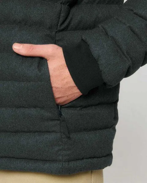 YTWOO YTWOO Herren Steppjacke im Woll-Look | komplett aus recycelten Materialen gefertigt, Dunkelgrau, – Produktbild 2 von 4