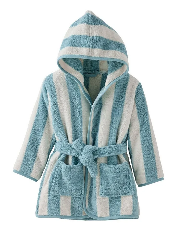 Vertbaudet Vertbaudet Kinderbademantel Kinder Bademantel STRANDKORB Capsule FAMILY, Recycelte Baumwolle, Blau|gelb, – Produktbild 1 von 3