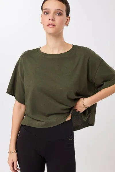 mandala mandala Boxy Tee, Leaf (grün), – Produktbild 2 von 4