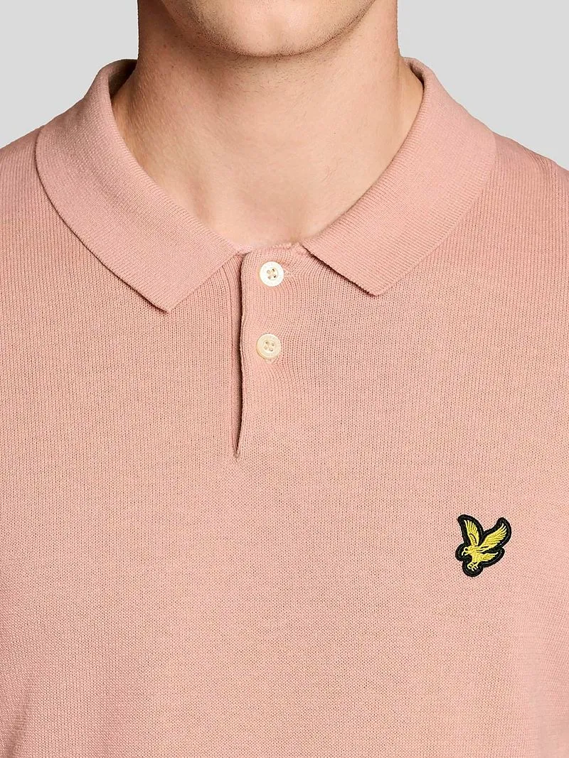 Lyle and Scott Lyle & Scott Strick-Poloshirt Grapefruit Rosa - Größe M, Pink, – Produktbild 3 von 5