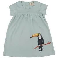 Walkiddy Baby Kleid GOTS zertifiziert, tucangrün, Kurzarm, Tukan-Print, Bio-Baumwolle, weich – Walkiddy – Produktbild 1 von 1