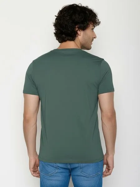 GreenBomb GREENBOMB Bike Light Guide - Sportliches T-Shirt aus Bio-Baumwolle / hochwertiger Print / GOTS / Fair & Vegan, Grün (night grove), – Produktbild 4 von 4