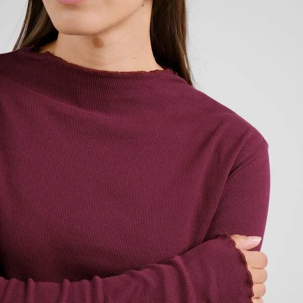 Dedicated DEDICATED Langarmshirt Ryd Rib - Fig Red – Produktbild 4 von 4
