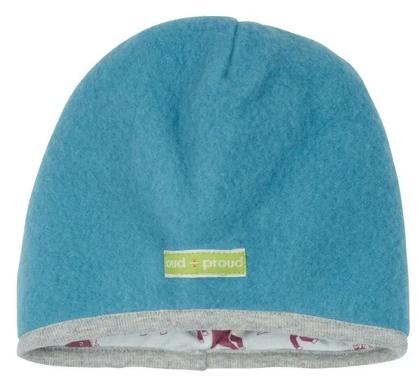 loud + proud loud + proud Babys & Kinder Mütze Wollfleece, GOTS-zertifiziert, Topaz(petrol), – Produktbild 3 von 3