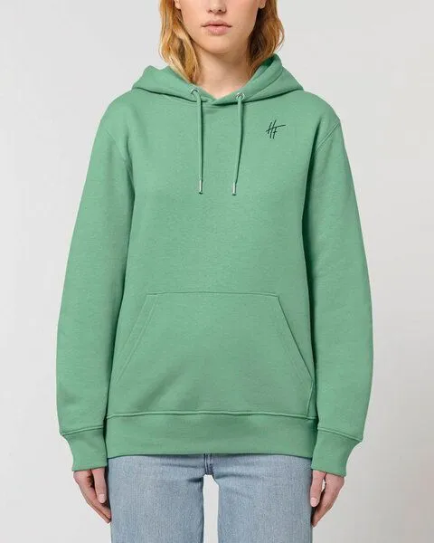 Human Family Human Family Bio Unisex Basic Hoodie - "HF", Mintgrün, – Produktbild 3 von 4