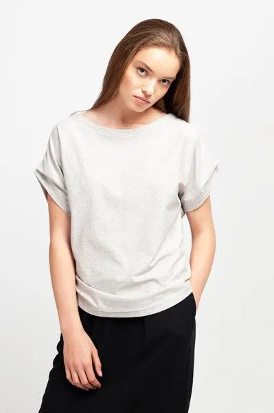 SHIPSHEIP SHIPSHEIP ELLIE - Damen T-Shirt aus Bio-Baumwolle, Grau, – Produktbild 1 von 4