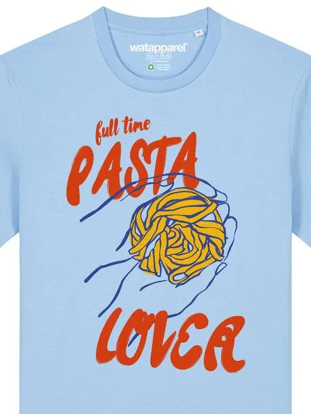 watapparel watapparel T-Shirt Unisex Pasta lover, Blue soul, – Produktbild 3 von 4