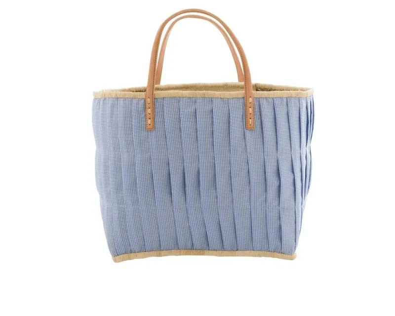 RICE RICE Einkaufsshopper Raffia SHOPPER L Einkaufstasche Einkaufskorb Shoppingbag, Blau, – Produktbild 1 von 1