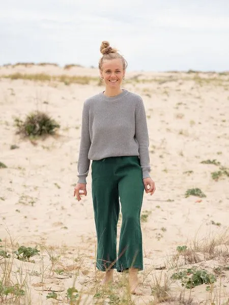 FUXBAU FUXBAU Frauen Leinenhose, Grün, – Produktbild 1 von 4