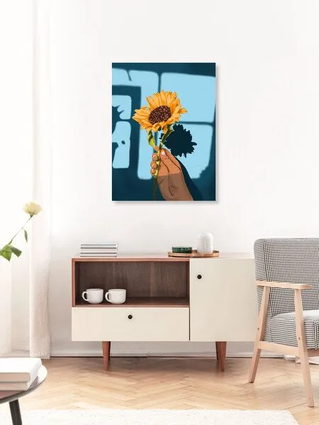 Photocircle Photocircle Poster / Leinwandbild - What You Think, You Become. Sunflower Still Life – Produktbild 3 von 4