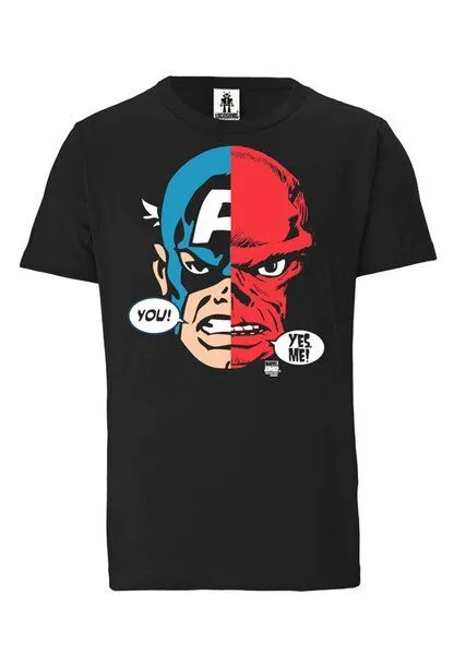 LOGOSH!RT LOGOSH!RT Marvel - Captain America - Red Skull - Bio T-Shirt, Schwarz, – Produktbild 1 von 4