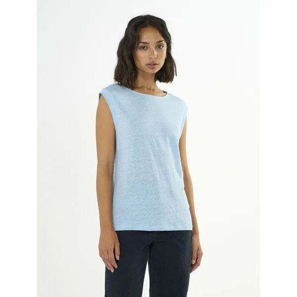 KnowledgeCotton Apparel KnowledgeCotton Apparel Shirt VIOLET aus Bio-Leinen, Blau (airy blue), – Produktbild 2 von 4