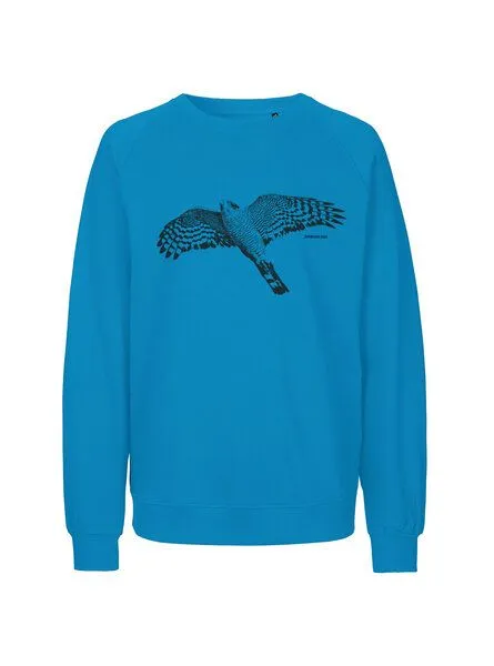 Peaces.bio - handbedruckte Biomode Peaces.bio - handbedruckte Biomode Bio Herren-Sweatshirt Sperber, Türkis, – Produktbild 1 von 2