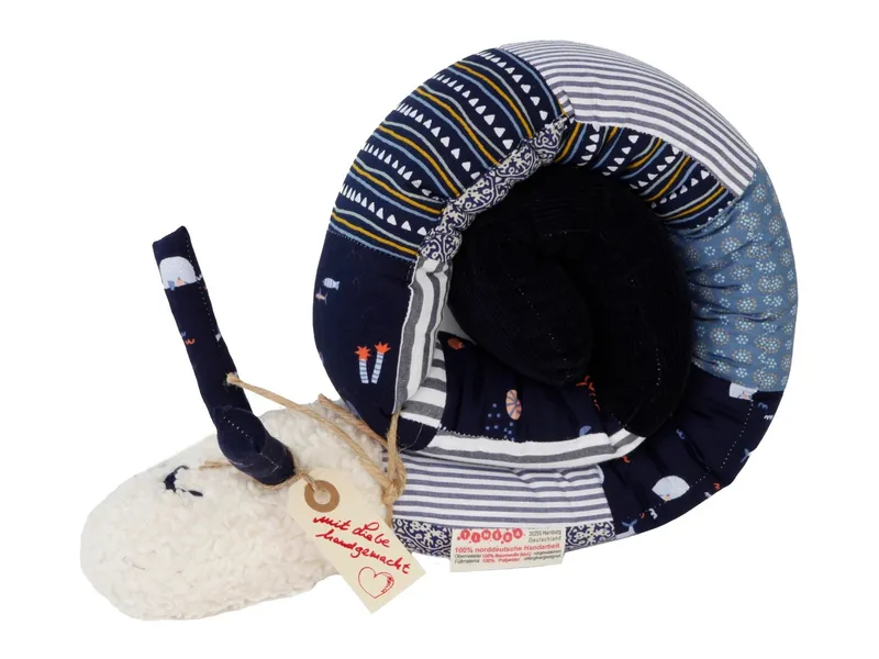 tinéba tinéba Puckschnecke Patchwork maritim Länge 110 cm, Blau, mehrfarbig, – Produktbild 1 von 2