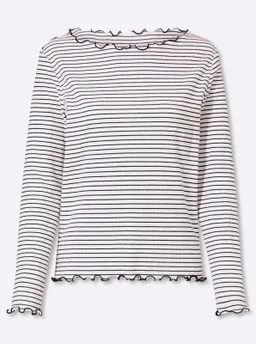 heine Rippshirt ecru-marine-geringelt – Produktbild 1 von 1