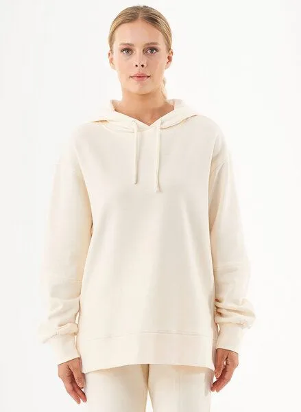 ORGANICATION ORGANICATION Sweathoodie aus Bio-Baumwolle mit Ballonärmeln, Weiß(off white), – Produktbild 1 von 4