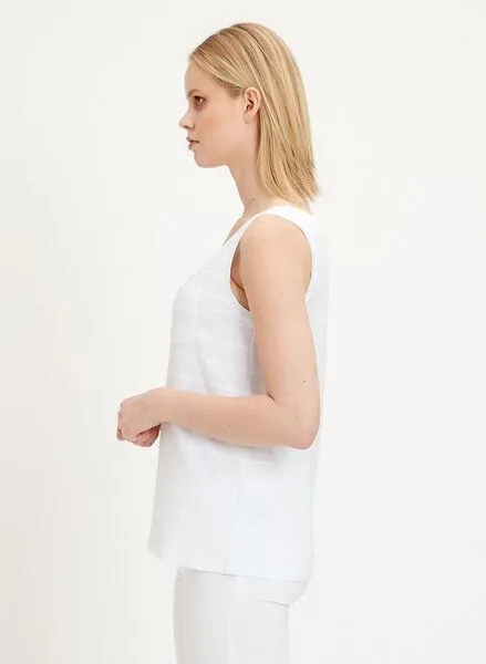 ORGANICATION ORGANICATION Tank-Top aus Bio-Baumwolle mit Brusttasche, White, – Produktbild 3 von 4