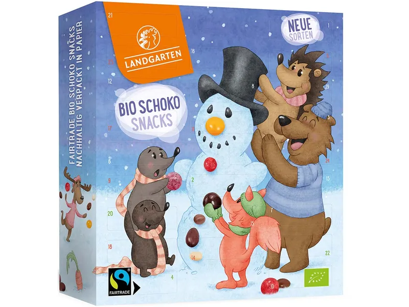 Landgarten Landgarten Bio-Adventskalender mit schokolierten Snacks, 380 g – Produktbild 1 von 1