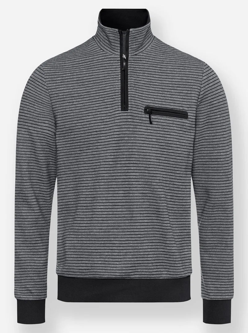 marco donati Langarm-Shirt schwarz-gestreift, Schwarz-gestreift, – Produktbild 1 von 2