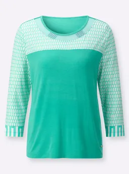 Witt 3/4-Arm-Shirt blaugrün-ecru-bedruckt – Produktbild 1 von 1