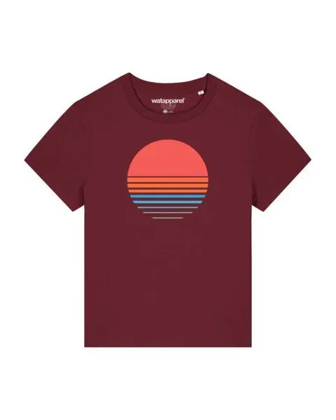 watapparel watapparel T-Shirt Frauen Abstract 03, Burgundy, – Produktbild 1 von 3