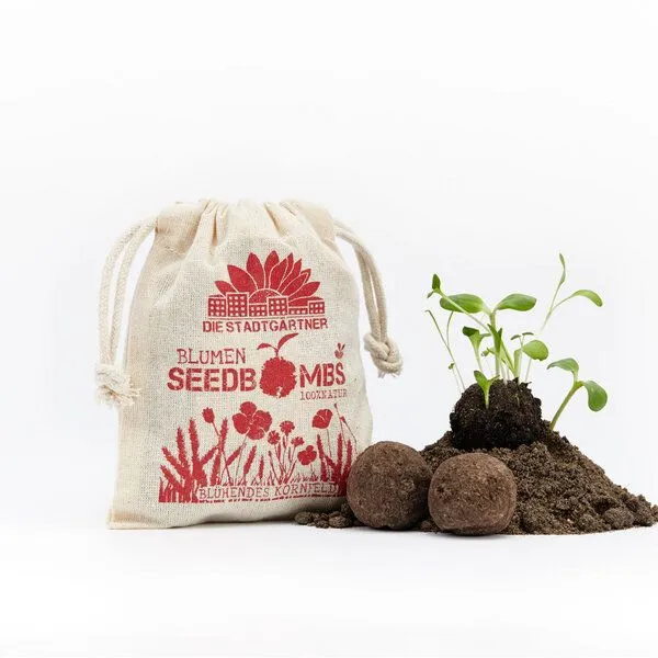 Die Stadtgärtner Die Stadtgärtner Seedbombs Blühendes Kornfeld I 8 handgemachte Wildblumen-Samenbomben – Produktbild 3 von 3