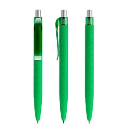 prodir prodir® Druckkugelschreiber QS01 Soft Touch PRT Push, blaue Mine, hellgrün/silber satiniert – Produktbild 1 von 1