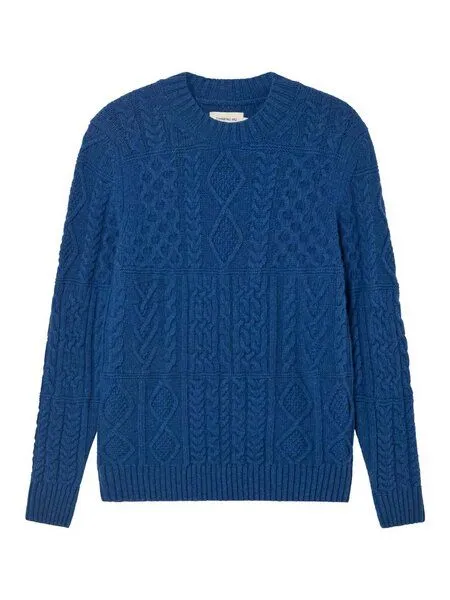 thinking mu thinking mu weiches Sweatshirt - Rasta Knitted Sweater - aus Wolle (bio), Navy (blau), – Produktbild 3 von 4