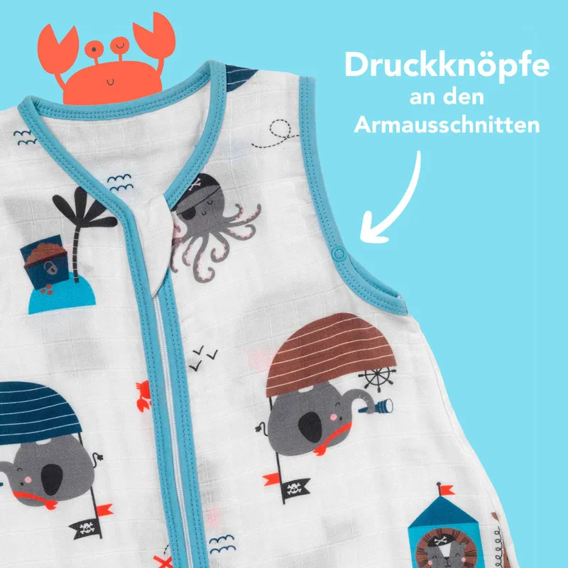 schlummersack schlummersack Schlafsack ohne Füßen 0.5 Tog, Blau, – Produktbild 8 von 8
