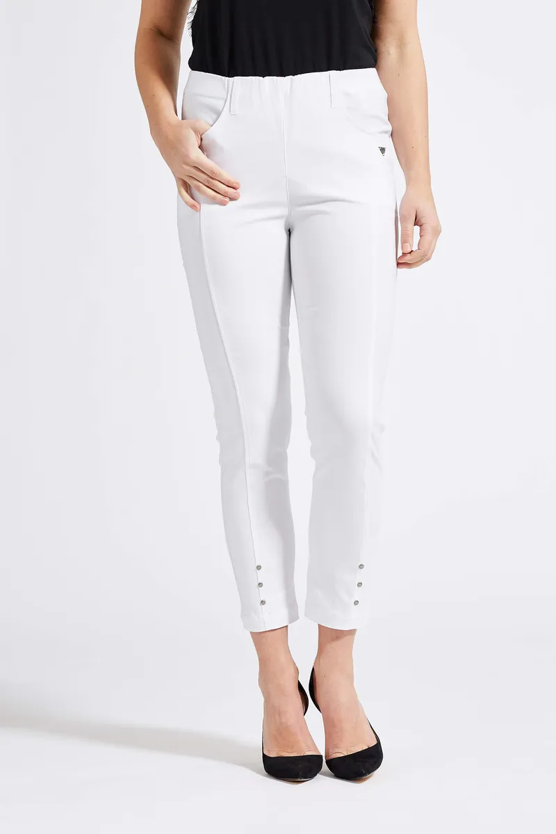 LAURIE LAURIE Damen vegan Hose Chloe Slim Crop Weiß, Weiß, – Produktbild 1 von 2