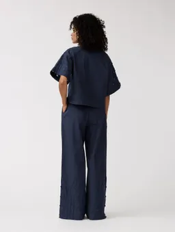 Alchemist Alchemist Damen vegan Hose Mondblume Bestickt Navy – Produktbild 1 von 1