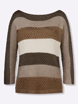 heine Ajourpullover braun-sand-gemustert – Produktbild 1 von 1