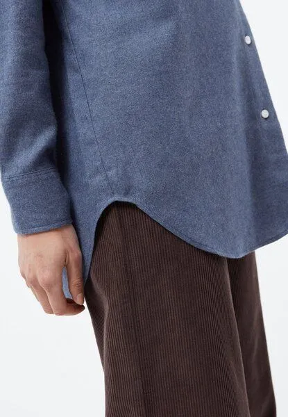 Givn Berlin Givn Berlin Hemdbluse GBELIDA in langer Passform, Yale blue, – Produktbild 4 von 4