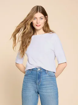 White Stuff Sydney T-Shirt mit U-Boot-Ausschnitt - 34 – Produktbild 1 von 1
