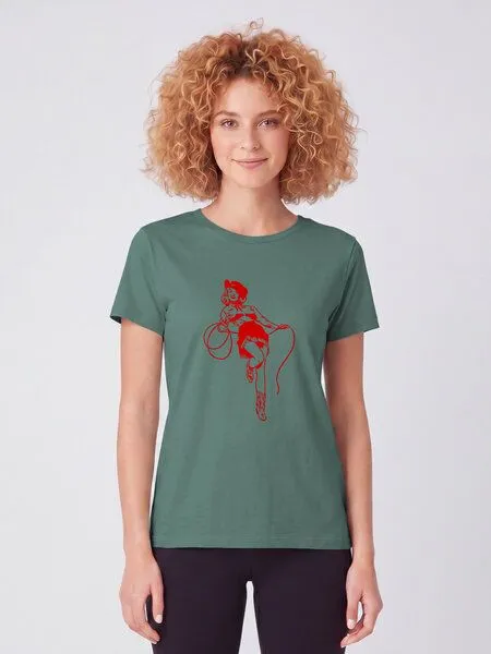 watapparel watapparel T-Shirt Frauen Cowgirl, Green bay, – Produktbild 2 von 3