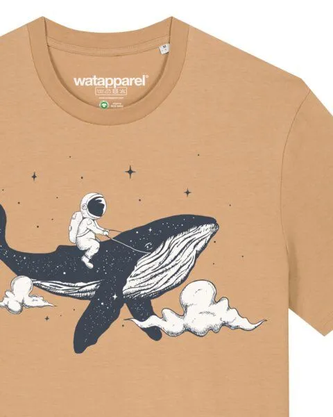watapparel watapparel T-Shirt Unisex Spacewhale, Latte, – Produktbild 3 von 4